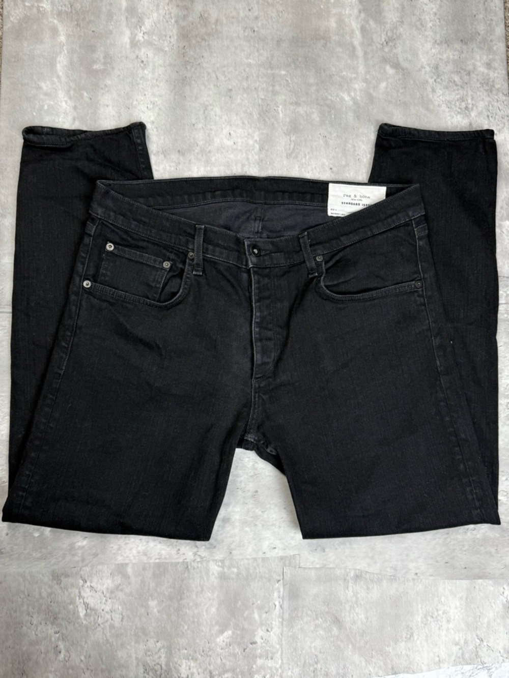 Rag & Bone Standard Issue Skinny Jeans Black Denim Size 38 (Men’s)